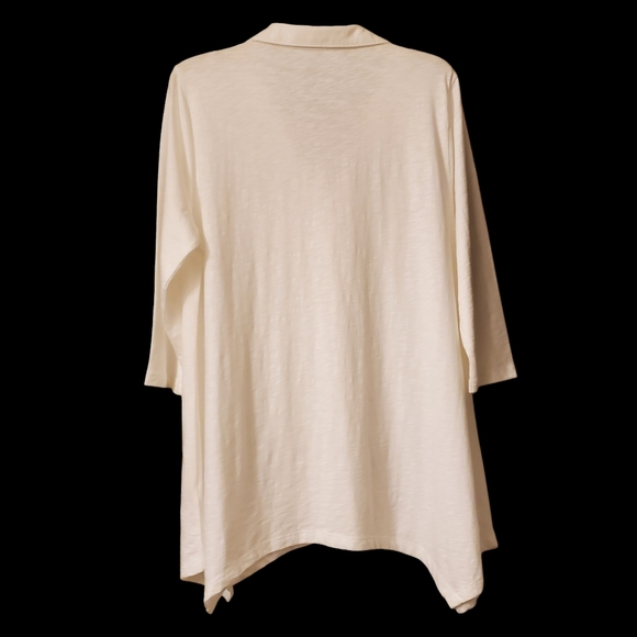 Danielle Assymetrical Hem Coastal Cotton Lagenlook Tunic Whisper White Artsy - Picture 4 of 11